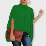 Szandra™ - Nyomott Mintás Denevérujjas Blúz