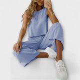 Renáta™ - Ujjatlan Top és Szélesszárú Nadrág Szett