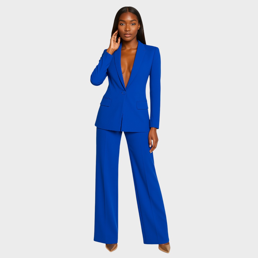 Virág™ - Strukturált blézer és nadrág szett