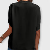 Rózsi™ - Szatén V-nyakú blúz