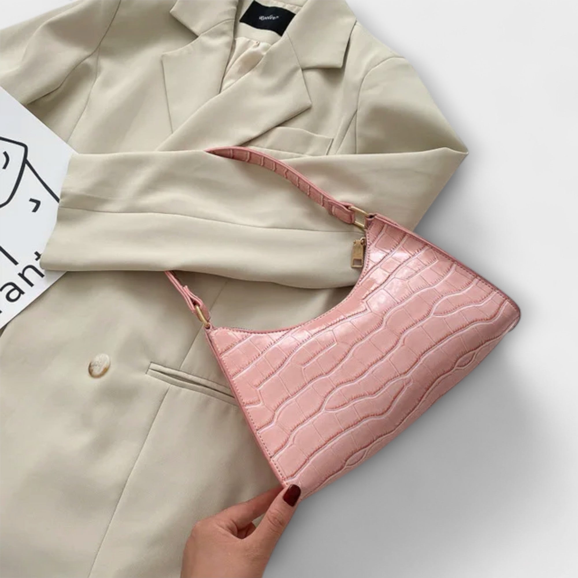 Zöld™ - Krokodilmintás baguette táska