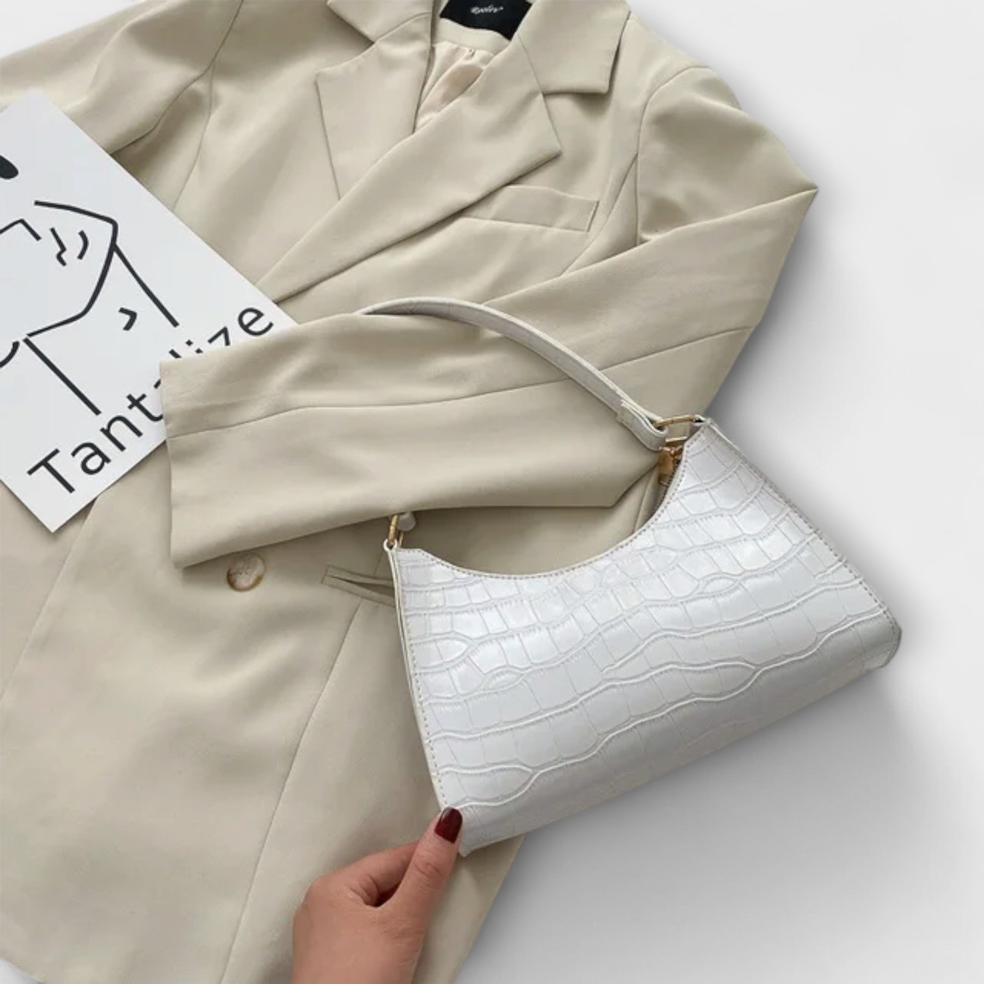 Zöld™ - Krokodilmintás baguette táska