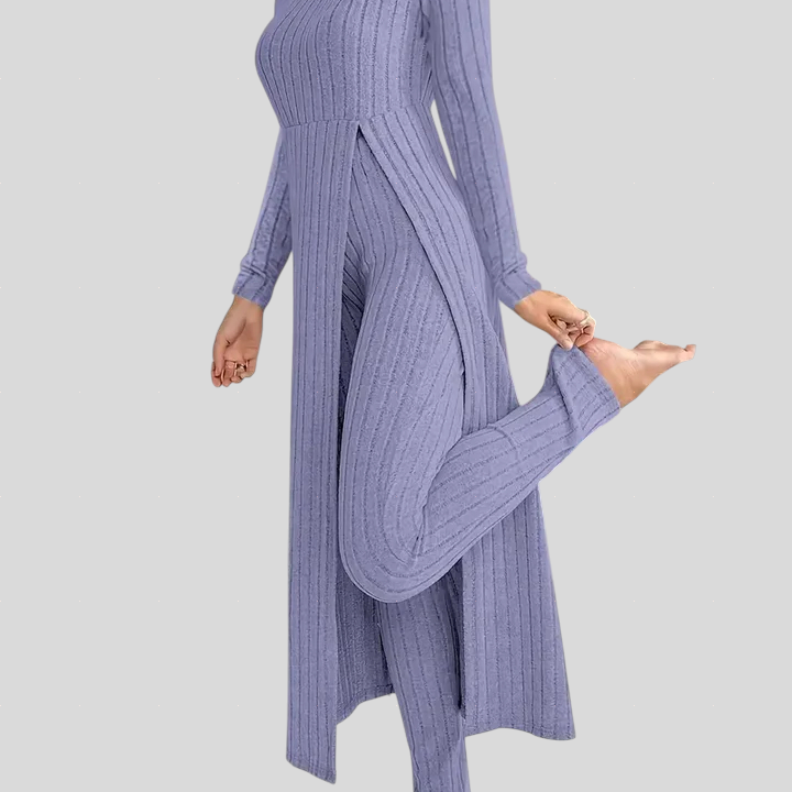 Gabriella™ - Bordázott hosszú kezeslábas