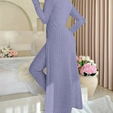 Gabriella™ - Bordázott hosszú kezeslábas