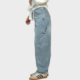 Cecília™ - Strasszos wide leg farmer