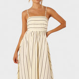 Cecília™ - Csíkos textúrás ruha