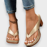 Aranka™  - Arany bőr flip-flop szandál