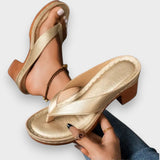 Aranka™  - Arany bőr flip-flop szandál