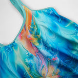 Flóra™  - Virágmintás egyrészes fürdőruha dupla pánttal