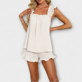 Dóra™ - Fodros top és rövidnadrág szett