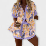 Bíborka™ - Gepárdmintás ing és rövidnadrág szett