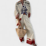 Csenge™ - Grafikus Halas Ing és Nadrág Szett