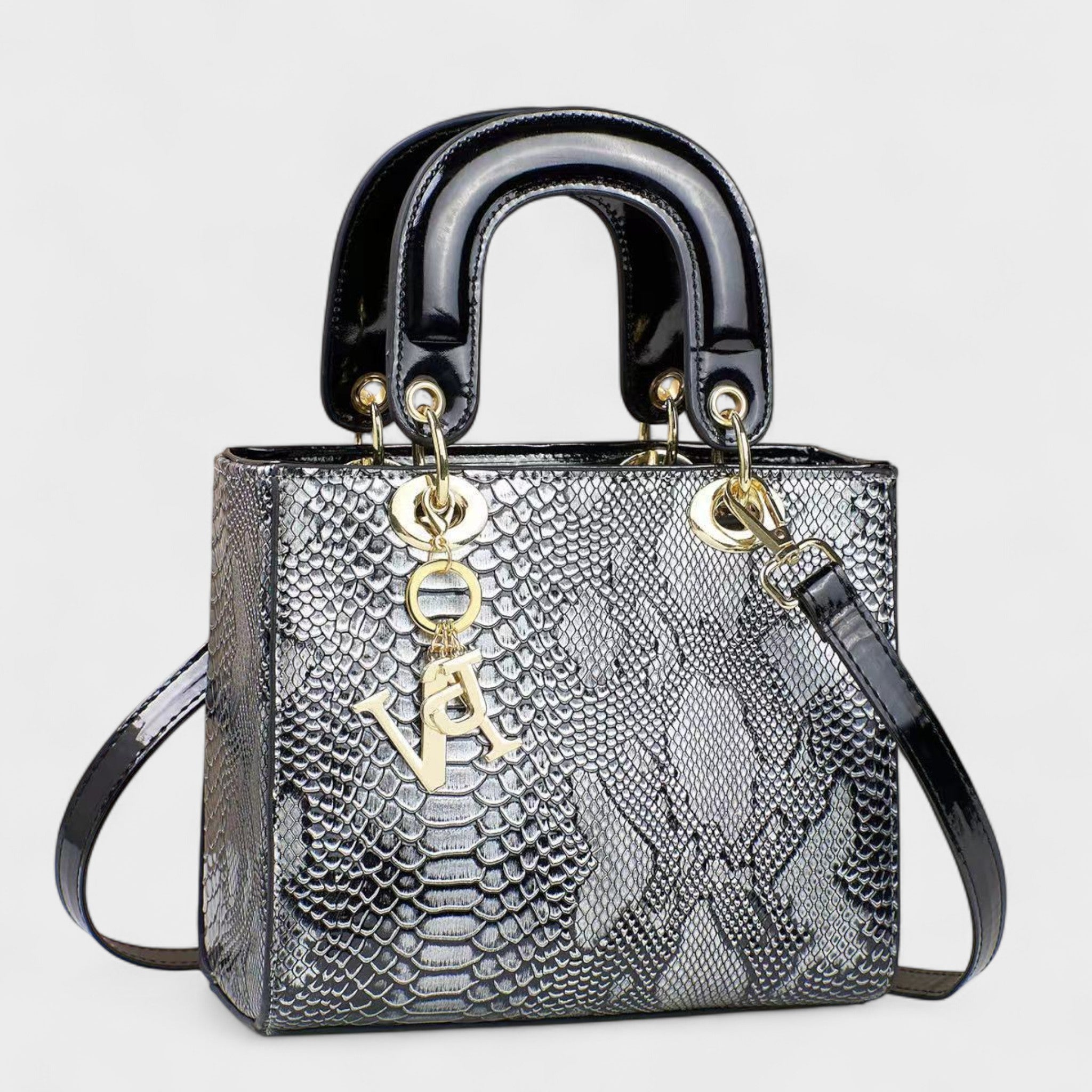 Klára™ - Krokodilmintás strukturált táska