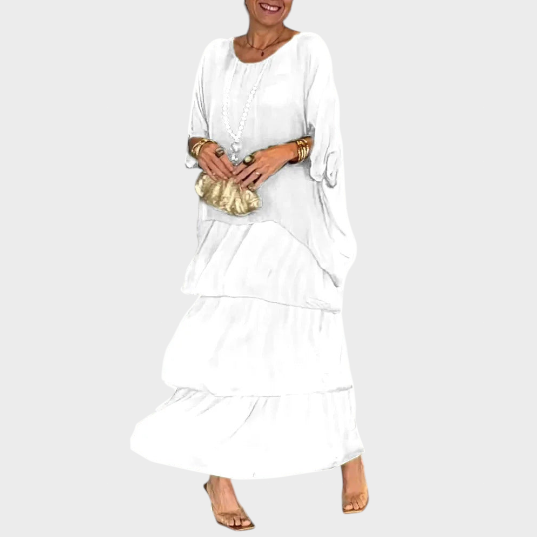 Fruzsina™ - Fodros szoknyás kétrészes szett