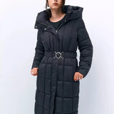 Viktória™ - Steppelt kabát öves dísszel