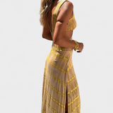 Napfény™  - Tie-dye maxi ruha kivágásokkal