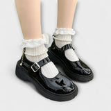 Noémi™ - Lakkbőr Mary Jane cipő és vastag talppal
