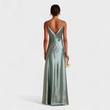 Szonja™ - Szatén slip ruha drapírozott nyakkal