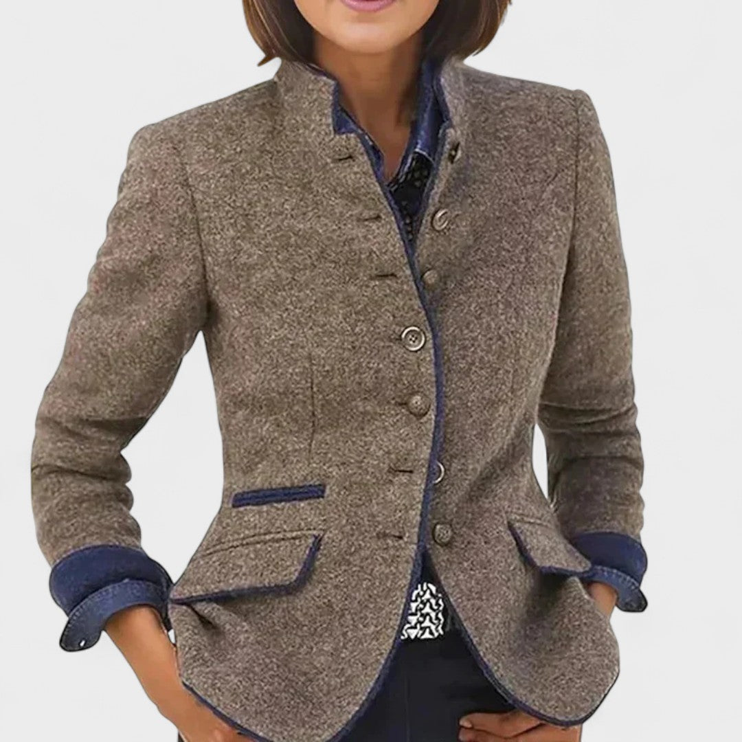 Gabriella™ - Tweed blézer kontrasztos részletekkel