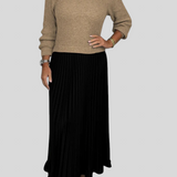 Krisztina™ - Kötött ruha pliszírozott szoknyával