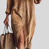 Klaudia™ - Kordbársony ing ruha