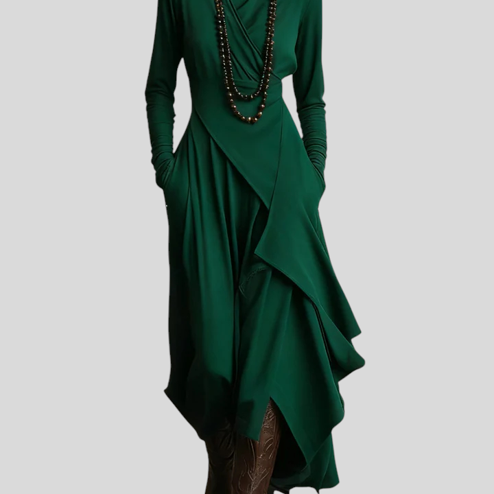 Ágnes™ - Aszimmetrikus drapírozott ruha