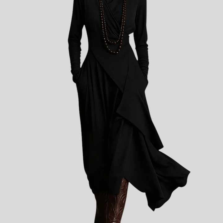 Ágnes™ - Aszimmetrikus drapírozott ruha