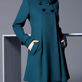 Ágota™ - Kapucnis dupla gombos swing kabát