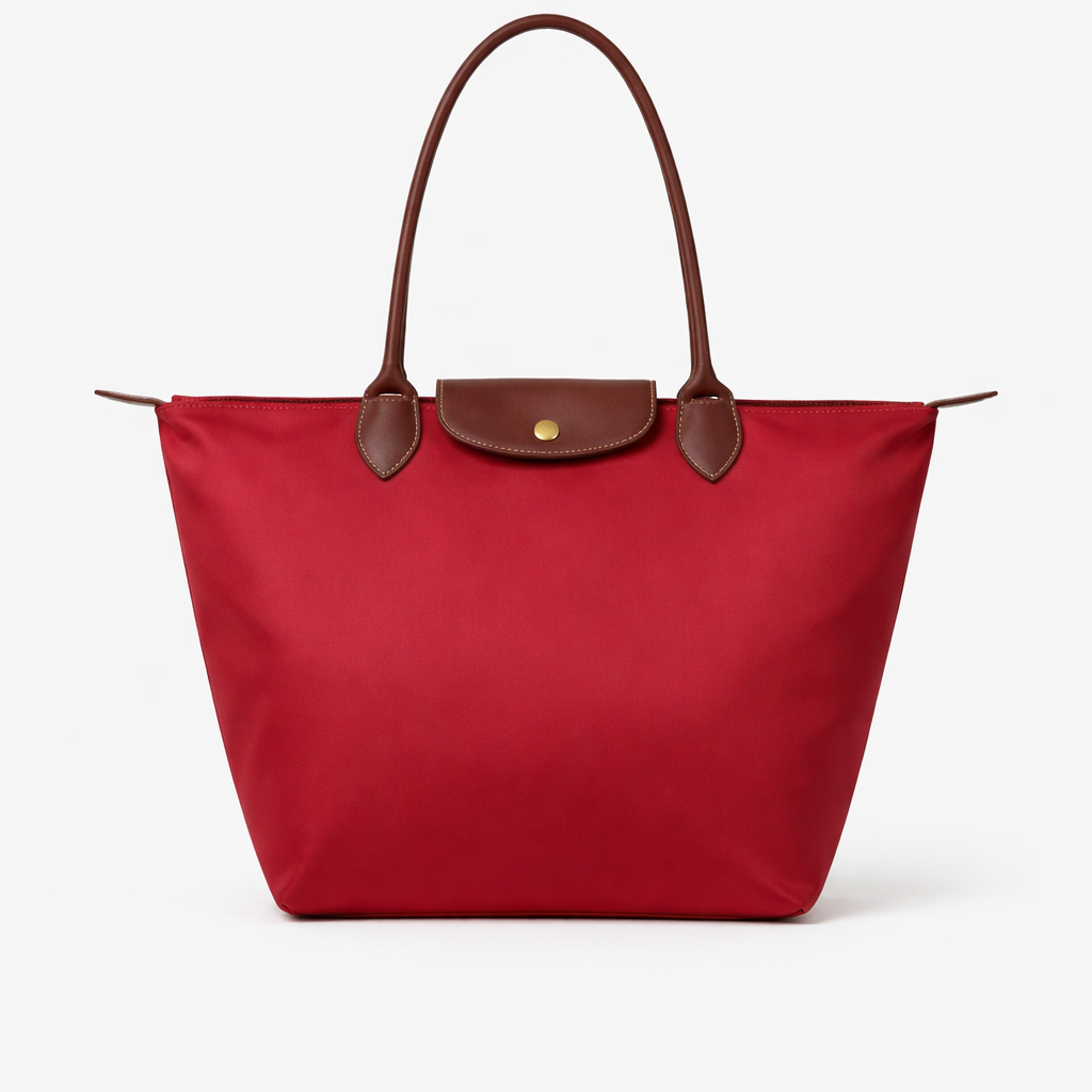 Nina™ - Nylon tote táska bőr részletekkel