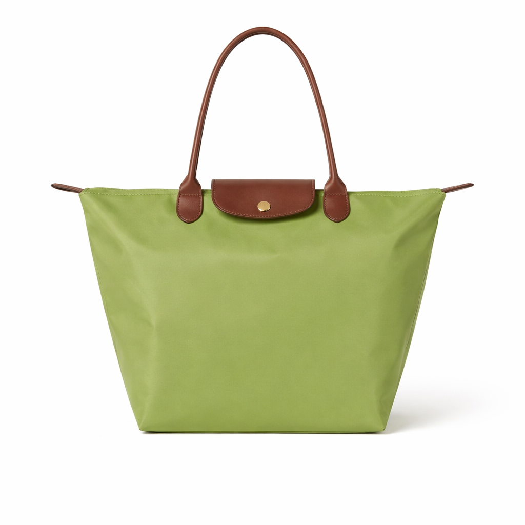 Nina™ - Nylon tote táska bőr részletekkel