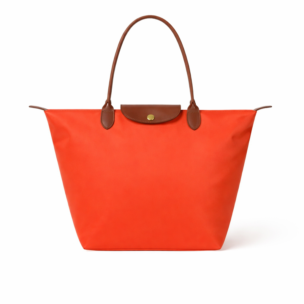 Nina™ - Nylon tote táska bőr részletekkel