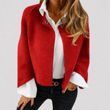 Kinga™ - Rövid cape blézer ékszer gombokkal