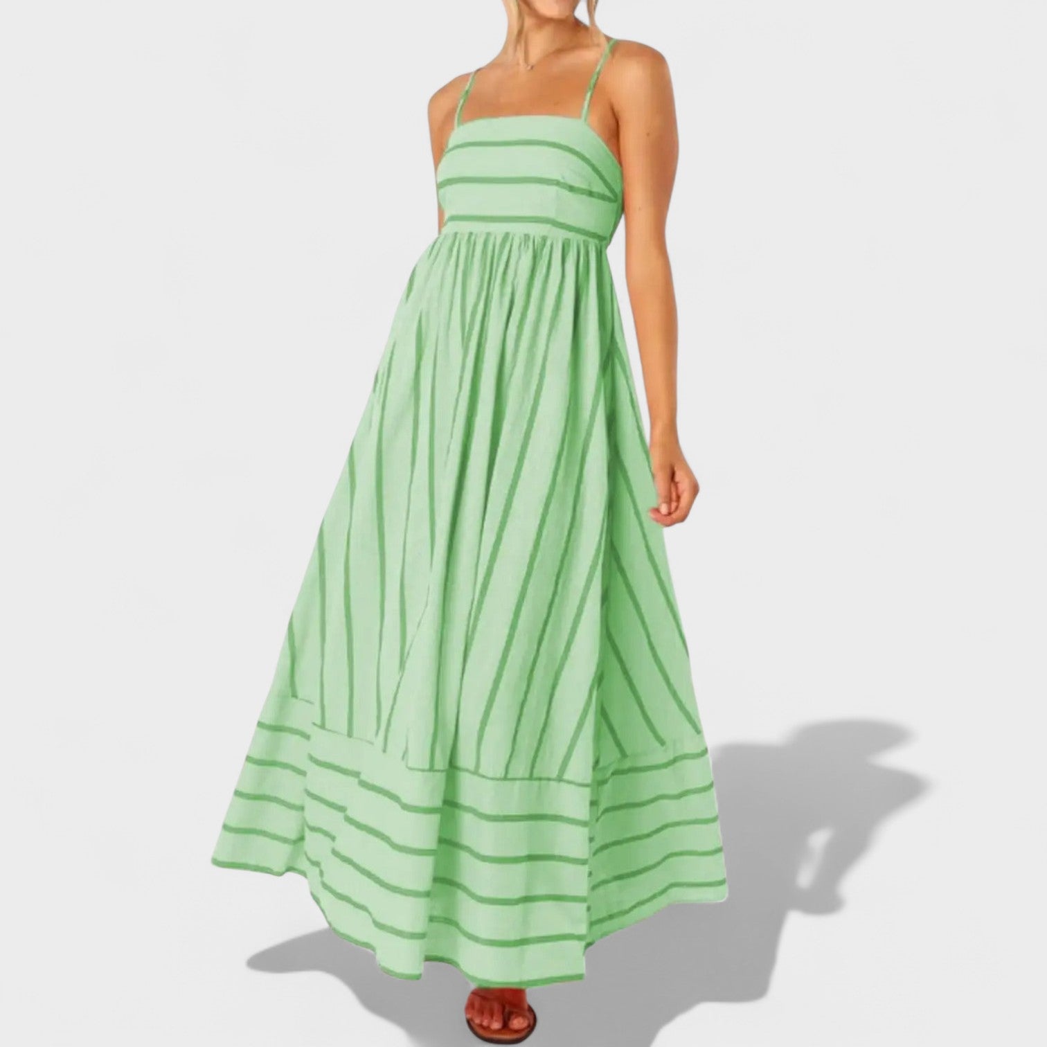 Cecília™ - Csíkos textúrás ruha