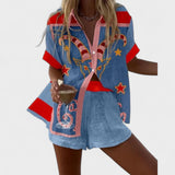 Korália™ - Grafikus mintás ing-short szett