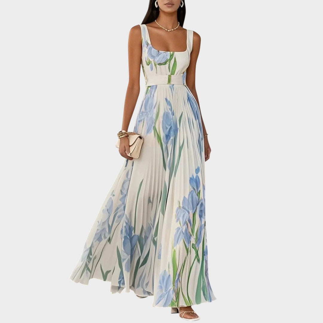 Risz™ - Virágmintás pliszírozott maxi ruha