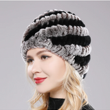 Flóra™ - Csíkos szőrme sapka