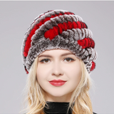 Flóra™ - Csíkos szőrme sapka