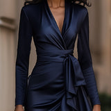 Stella™ - Szatén fodros aszimmetrikus ruha