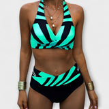 Gyöngyvér™  - Geometrikus mintás bikini magas derekú alsóval