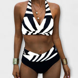Gyöngyvér™  - Geometrikus mintás bikini magas derekú alsóval