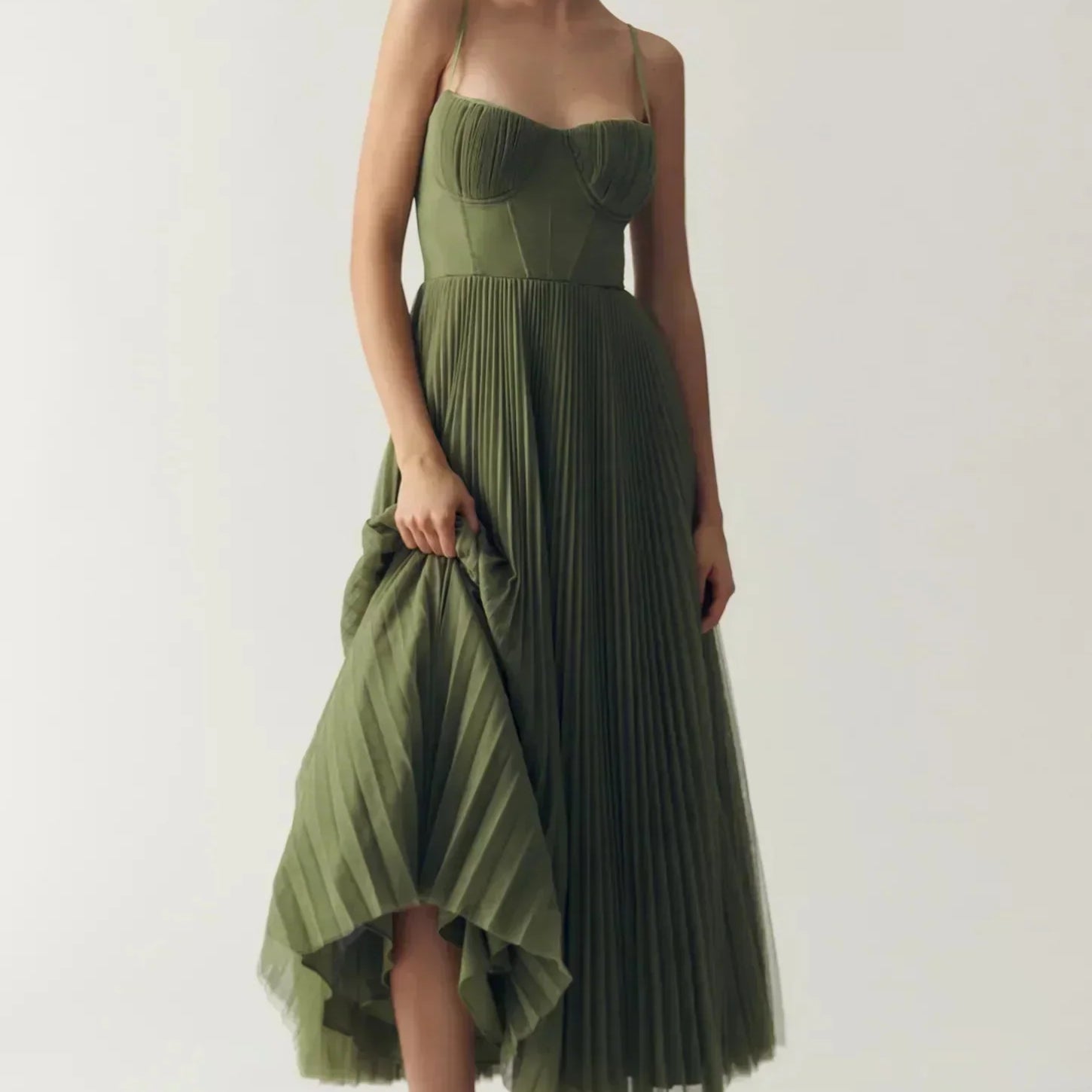 Zöldike™ - Elegáns ráncos ruha