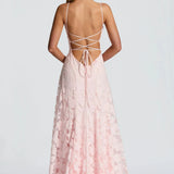 Pannika™ - Virágos applikációs maxi ruha