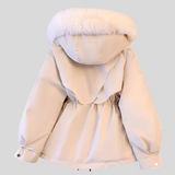 Panna™ - Szőrmés crop puffer kabát