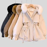 Panna™ - Szőrmés crop puffer kabát