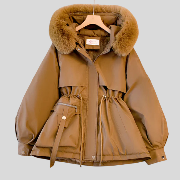 Panna™ - Szőrmés crop puffer kabát