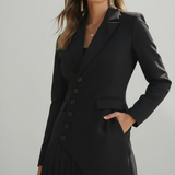 Klára™ - Blézer stílusú mini ruha pliszírozott szegéllyel