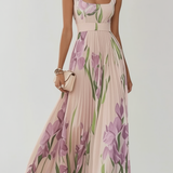 Risz™ - Virágmintás pliszírozott maxi ruha