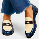 Ágota™ - Háromszínű lakk penny loafer