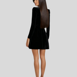 Viktória™ - Strukturált ruha virágos díszítéssel