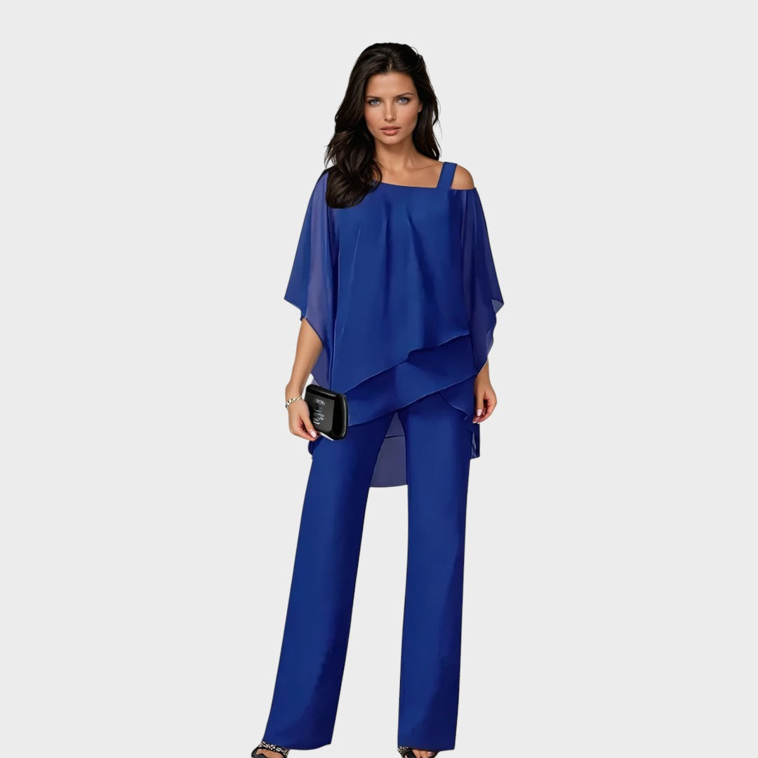 Borbála™ - Aszimmetrikus felső és nadrág szett